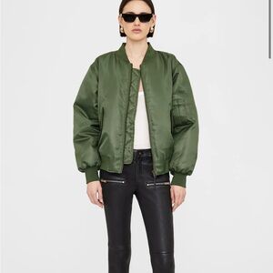 Anine Bing Olive Green Bomber Jacket